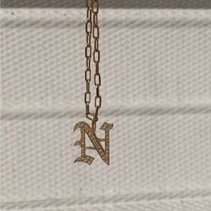 RainbowK 18K Pendant Initial “N” Necklace